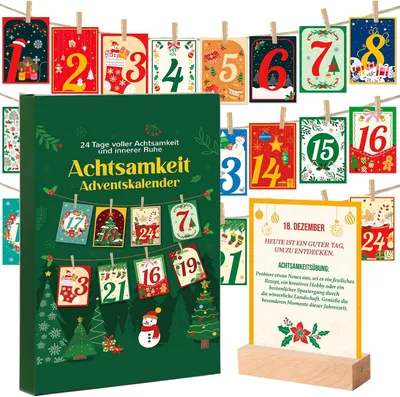 Image de Calendrier de l'Avent avec exercices de pleine conscience - Calendrier de l'Avent pour accrocher des décorations, numéro 1