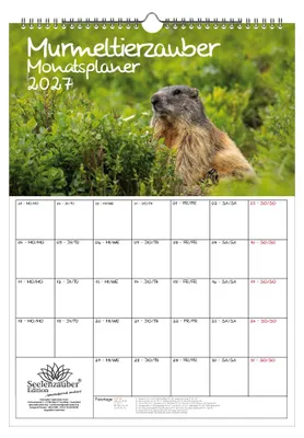 Produktbild von Murmeltierzauber Planer DIN A3 Kalender für 2027 Murmeltier - Seelenzauber