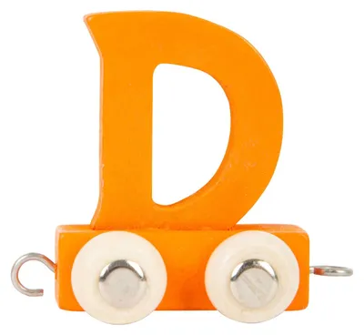 Image de Small Foot - Train de lettres en bois orange - D - 12 pièces