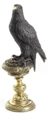 Immagine prodotto di Casa Padrino figura in bronzo aquila nero/oro 13,3 x 18,9 x h. 42,6 cm - Decorazioni