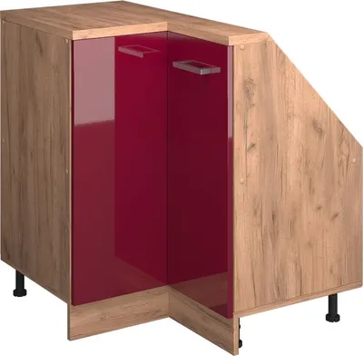 Zdjęcie produktu dla Szafa skosna Szafka narożna Vicco Rion Czerwony połysk 75.6 x 81.6 cm z 1 drzwiami, Model 58621