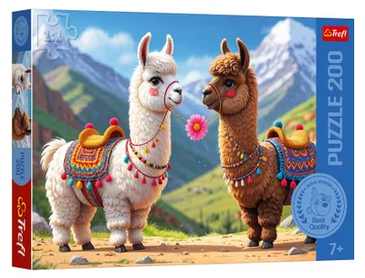 Produktbild von Trefl - Puzzle 200 Teile, Bunte Lamas, Die Familie Treflik, 7+