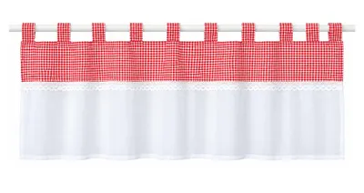 Produktbild von Design Schlaufen Scheibengardine Landhaus rot BxH 48x140cm