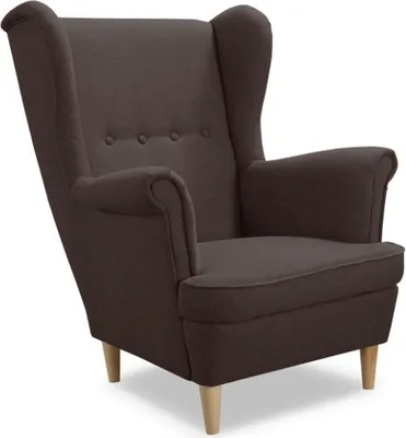 Produktbild von Easy4You Sessel Uszak Braun 82x100x86 cm, Relaxsessel, Skandinavischer Sessel, Moderner Polstersessel in Stoff Lux, Wohnzimmermöbel, Füße aus Holz