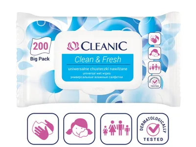 Imagen del producto de HARPER CLEANIC: Pañuelos refrescantes Clean&Fresh, paquete de 200 unidades