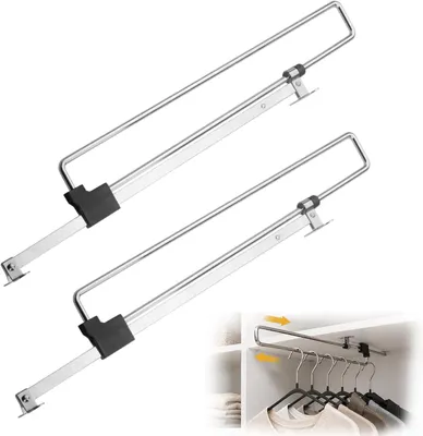 Imagen del producto de Varillas extensibles para ropa, telescópicas, de 30 cm, ajustables, para armarios