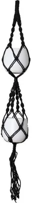 Produktbild von Macramé Doppelknoten Schwarz Spirale 120 Cm