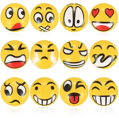 Immagine prodotto di Palla antistress sorriso - Giallo - 12 pezzi - Per uso quotidiano