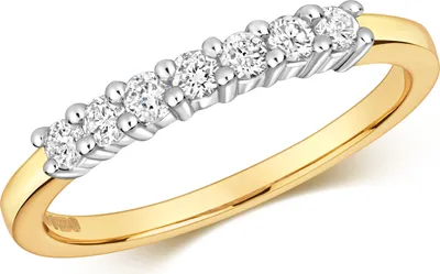 Produktbild von Funkelndes Feuer 9 Karat (375) Gold Halb Eternity Damen - Diamant Ring Brillant-Schliff 0.25 Karat H - PK1, 54 (17.2); TRS317329KYRSN