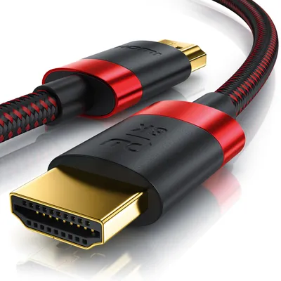 Immagine prodotto di Primewire - Cavo HDMI 8K 2.1 ad alta velocità da 5 m con Ethernet ARC 3D 4K Ultra HD 7680x4320 @ 120 Hz PS4 360 TV OLED PC Laptop Beamer Monitor - Nero/Rosso