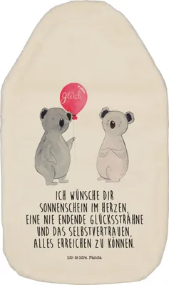 Produktbild von Mr. & Mrs. Panda Wärmekissen Koala Luftballon - Weiß - Geschenk, Flauschige Wärmflasche, Bettflasche, Party, warmwasserbeutel, Geburtstag, heizflasche