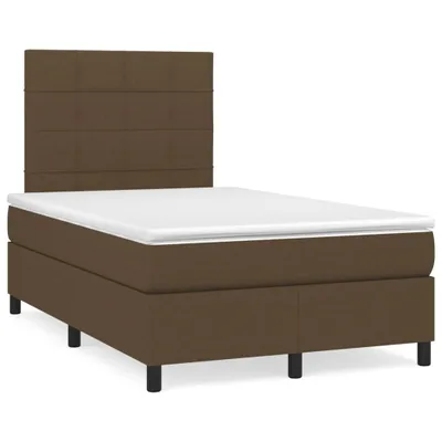 Produktbild von Boxspringbett mit Matratze Dunkelbraun 120x200 cm Stoff