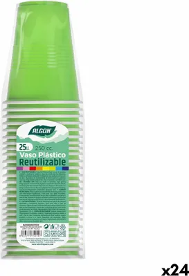 Obrázek produktu pro Sada opakovaně použitelných kelímků algon green 24 kusů 250 ml (25 kusů)