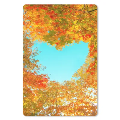 Produktbild von MuchoWow® Mauspad Mousepad Bäume - Herbst - Herz - Natur - Orange - Herz 18x27 cm - Mousepads - Maus Mat - Pad - Mausunterlage