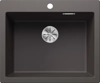 Produktbild von BLANCO PLEON 6, SILGRANIT, felsgrau, ohne Ablauffernbedienung, keine Beckenlage, 600 mm Untermaß, Aufsatzwanne, Rechteckig, Silgranit, Grau, 1 Becken, Rechteckig