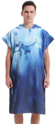 Imagen del producto de Poncho de secado rápido para surf, para adultos y niños