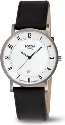 Produktbild von Boccia 3296-01 Damen-Armbanduhr, Titan-Gehäuse, Leder-Armband