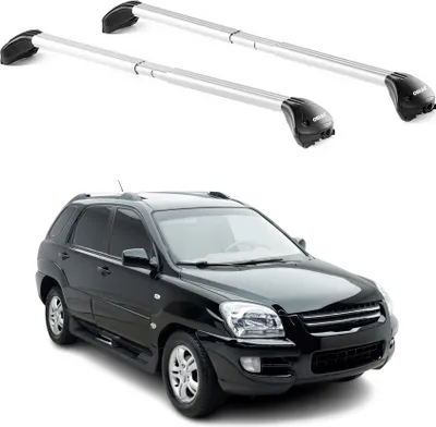 Image de Barres de toit pour Kia Sportage JE 2004-2010 5P Gris Argenté 2 pièces ABE