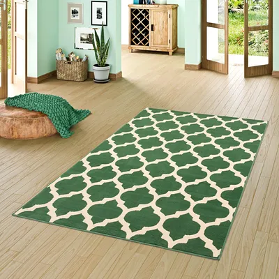 Produktbild von Teppich Modern Trendline Fliesenoptik Grün, Größe:80x150 cm