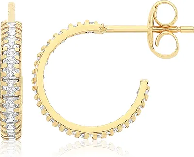 Image de Boucles d'Oreilles Femme Or 375/1000 avec Oxyde de Zirconium - 12mm*2mm; TRS36232