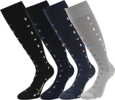 Produktbild von 3 Paar Bambus Viskose Kniestrümpfe Softrand o. Gummi Damen Motiv Raute RS Harmony Gr. 39-42