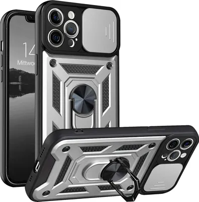 Produktbild von Armor Handyhülle für Apple iPhone 12 Pro Kameraschutz Handy Panzer Case Cover Schutzhülle Outdoor Farbe: Silber