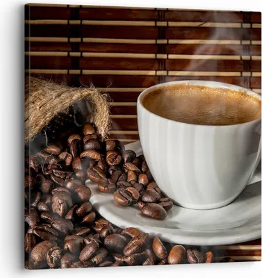 Produktbild von Bild auf Leinwand - Leinwandbild - Aroma Kaffee Getreide - 30x30cm - Wand Bild - Wanddeko - Leinwanddruck - Bilder - Kunstdruck - Wanddekoration - Leinwand bilder - Wandkunst - AC30x30-2382