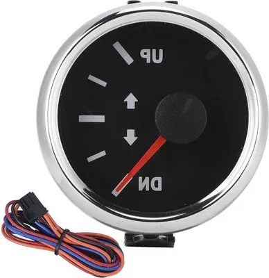 Productafbeelding van 52 mm boottrimmanometer met rode achtergrondverlichting, zwart/zilver