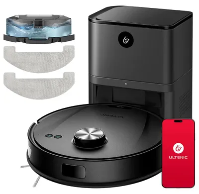 Image de Aspirateur robot - Aspirateur intelligent - Aspirateur automatique - Robot nettoyeur de sols - Puissance d'aspiration de 4500 Pa