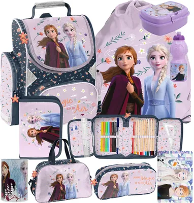 Obrázek produktu pro Školní taška Ledové království, 9dílná sada školních tašek, batoh, školní batoh, taška pro dívky, Disney, FROZEN