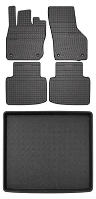 Zdjęcie produktu dla Dywaniki gumowe + mata bagażnika do Volkswagen Passat B9 2023- (kombi) – czarne, dopasowane – Wielganizator SolidPRO