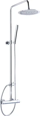 Produktbild von Schütte Überkopfbrause-Set JAVA großflächige Edelstahl-Überkopfbrause Stabhandbrause Thermostat-Duscharmatur Verbrühschutz  Chrom 60043