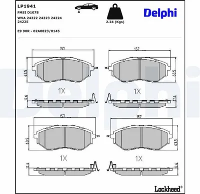 Produktbild von DELPHI Bremsbeläge Satz Vorne Bremsklötze für SUBARU FORESTER (SJ) LP1941