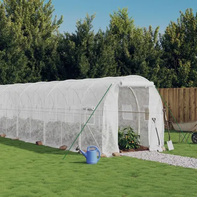 Produktbild von [Home] Gewächshaus mit Stahlrahmen Weiß 40 m² 20x2x2 m , Neue Mode 2024 im häuslichen Leben