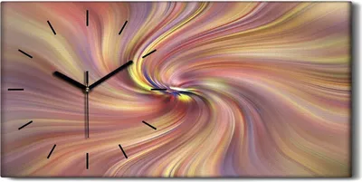 Produktbild von Wanduhr Bürouhr Leinwand Bild Geräuschlos 60x30 Malerei Abstrakte Kunst Bunt - schwarze Hände