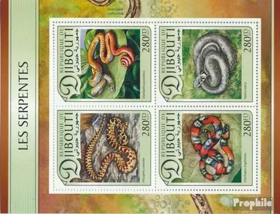 Produktbild von Briefmarken Dschibuti 2017 Mi 1463-1466 Kleinbogen (kompl. Ausg.) postfrisch Schlangen