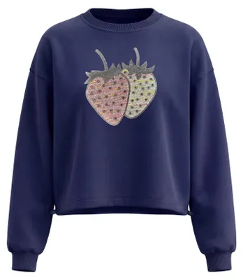 Produktbild von Damen Sweatshirt blau Größe S mit Rundhalsausschnitt und regulärer Passform