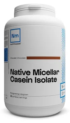 Image de Caséines - Nutrimuscle - Native micellar casein isolate 92% (1kg) - Saveur Chocolat