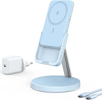 Zdjęcie produktu dla Bezprzewodowa ładowarka i powerbank Anker MagGo 633 z... Blue 5000 mAh 2 w 1