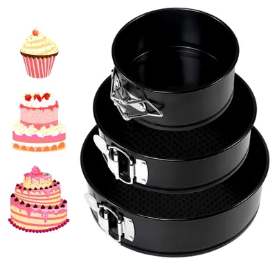 Produktbild von Backformen, runde Tortenform mit abnehmbarem Boden, Antihaft-Springform Set für Geburtstag, Hochzeit und Zuhause (11cm/18cm/22cm)