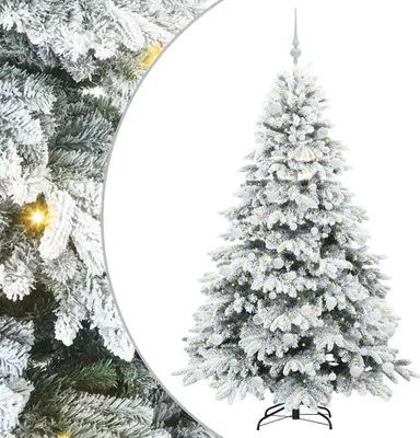 Obrázek produktu pro vidaXL Umělý vánoční stromek s 300 LED diodami, bílý, 180 cm, PE a PVC