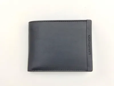 Produktbild von Schwarze Leder Brieftasche Herren mit Ausweissichtfenster und Münzfach