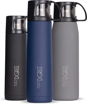 Image de DigiRigi® 720°DGREE : Gourde isotherme avec gobelet – Acier inoxydable, étanche, gobelet en Tritan sans BPA, 450 ml / 700 ml / 1 litre, pour bébés, enfants, café et thé