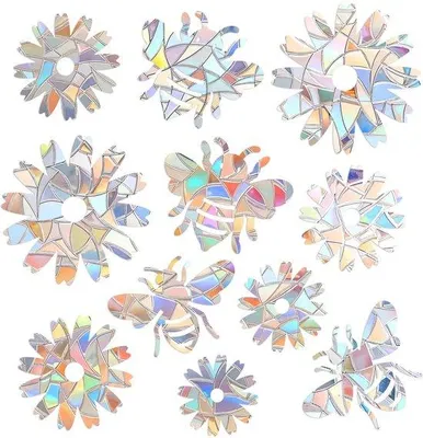 Produktbild von 33 Stück Regenbogen Fensterfolie PVC Vogelschutz Anti-Collisions-Folie Rund
