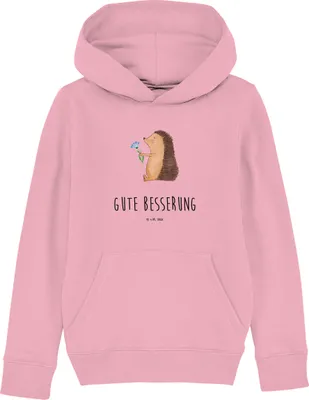 Produktbild von Mr. & Mrs. Panda Kinderpullover Igel Blumen 5-6 Jahre (110/116) - Baumwolle Pink - Geschenk, Sweater, Gute Besserung, Krankenhaus, Pullover, Besuch, Krankheit, krank, Hoodie