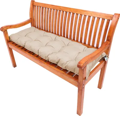 Produktbild von TexDeko Garden Bankauflage für Gartenbank wasserabweisendes Sitzkissen UV-Beständig gesteppt (Cappuccino, 100 x 50 x 8cm)