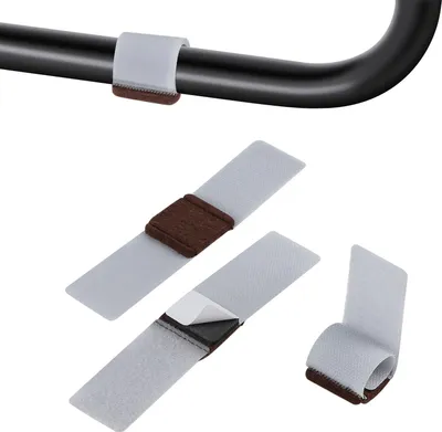 Produktbild von 36 Stück graue Filzgleiter für Schaukelstühle - selbstklebende Filzgleiter mit Klettverschluss - Stuhlbeinschutz für Holzböden