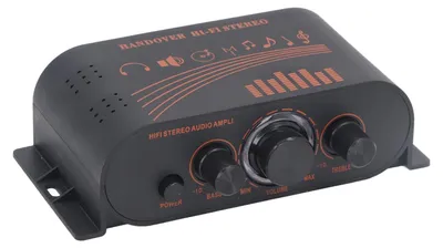 Zdjęcie produktu dla Mini wzmacniacz HiFi 2-kanałowy, wzmacniacz stereo o mocy 40 W, wzmacniacz o mocy 100 W z pilotem