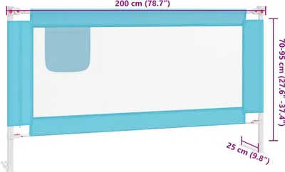 Produktbild von vidaXL Kleinkind-Bettschutzgitter Blau 200x25 cm Stoff