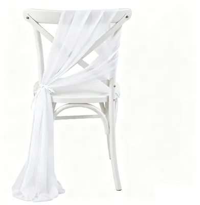 Produktbild von Tüll Stuhldekoration Set in Weiß für Hochzeiten